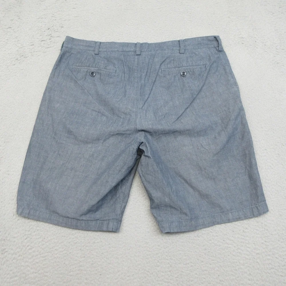 Banana Republic Chambray Chino Shorts Mens 38x10 Blue Cotton Casual Coastal Prep