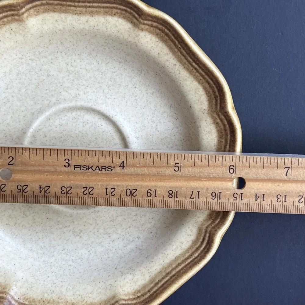 VTG Mikasa Whole Wheat E8000 Saucers Set of 4 Japan Stoneware EUC Unused