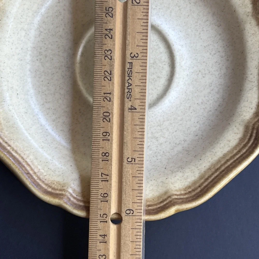 VTG Mikasa Whole Wheat E8000 Saucers Set of 4 Japan Stoneware EUC Unused