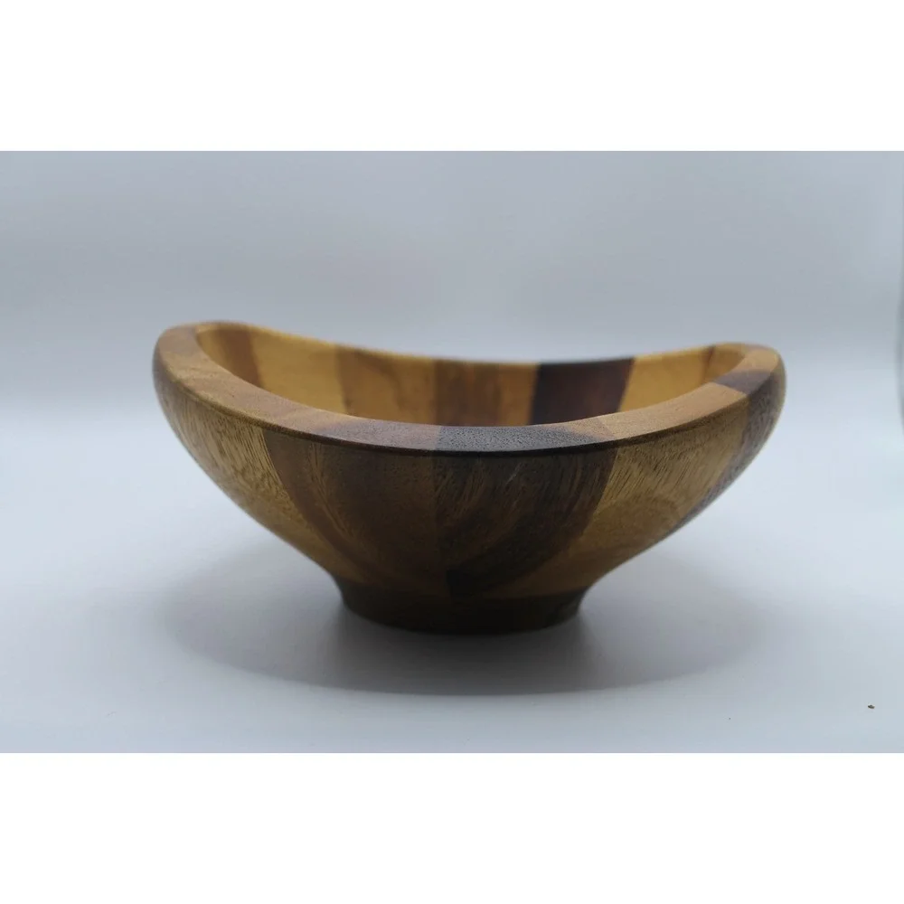 Nambe Yaro (no stamp) Acacia Wood Individual Salad Bowl Set Of 4