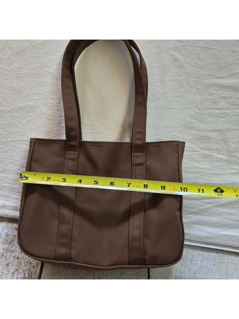 LANCOME Paris Chocolate Brown Nylon Mini Tote Bag Makeup Cosmetic Case GWP