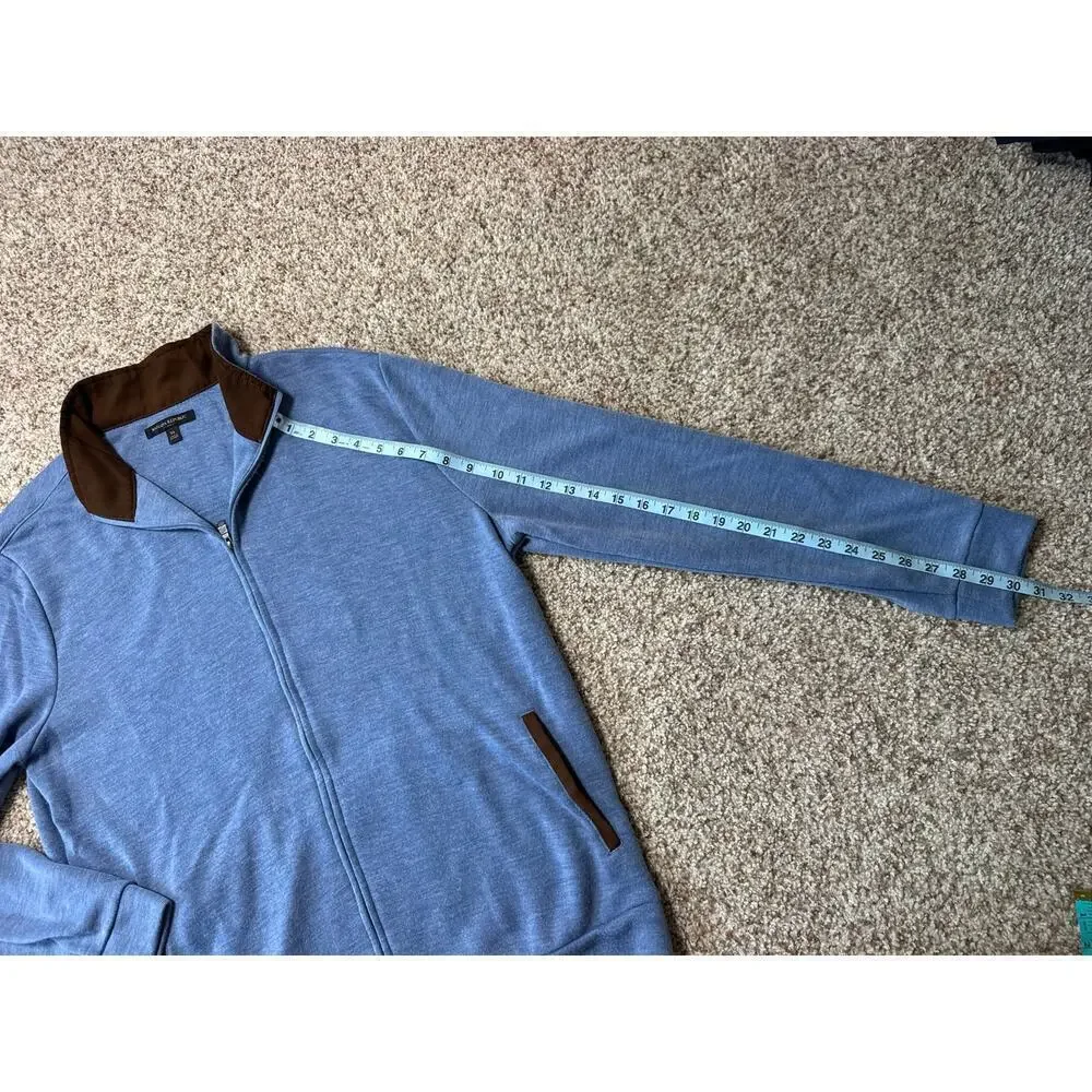 Banana Republic Full zip, Lightweight Sweater w/ Brown trim, size men's XL