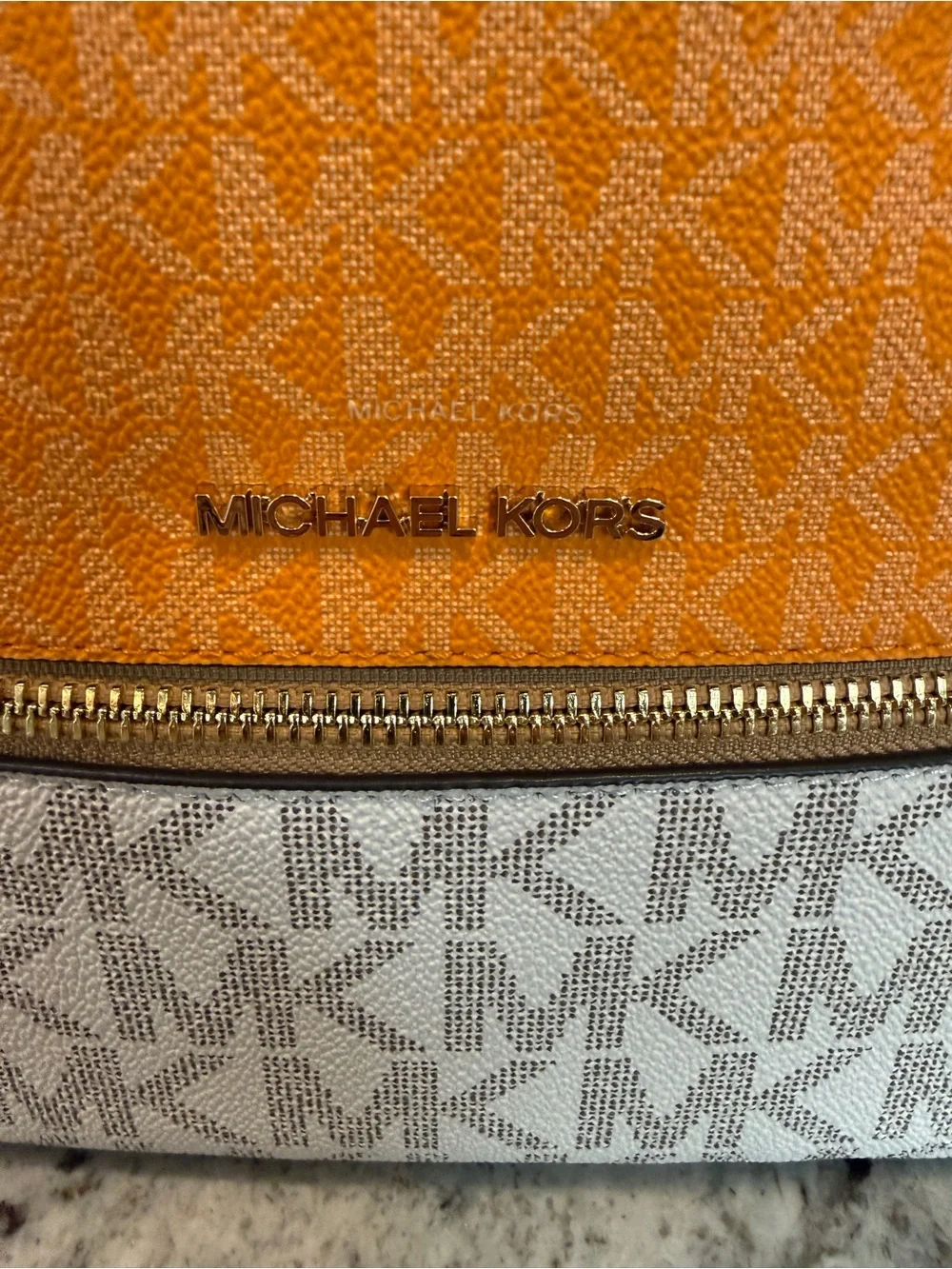 Michael Kors Rhea Medium Color-Block Signature Logo Backpack - like new!