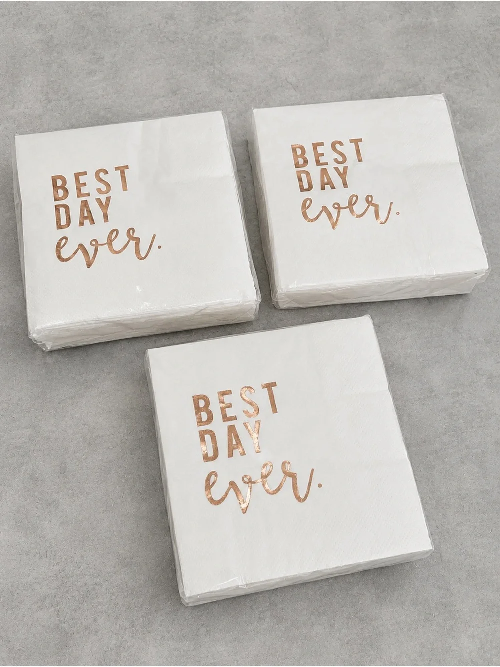 Best Day Ever Cocktail Napkins (3) 50 packs Rose Gold