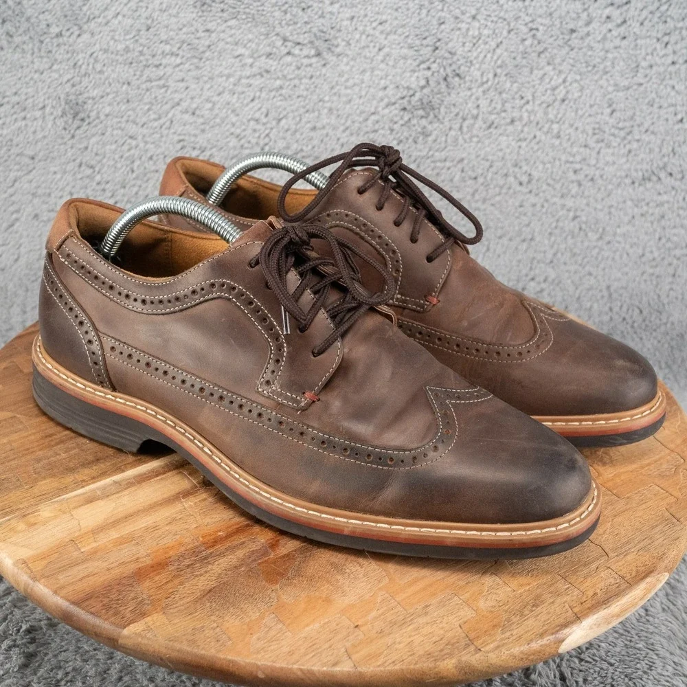 Florsheim Men's 10 M ‎ Norwalk Plain Toe Oxford Brown Cognac Milled Leather