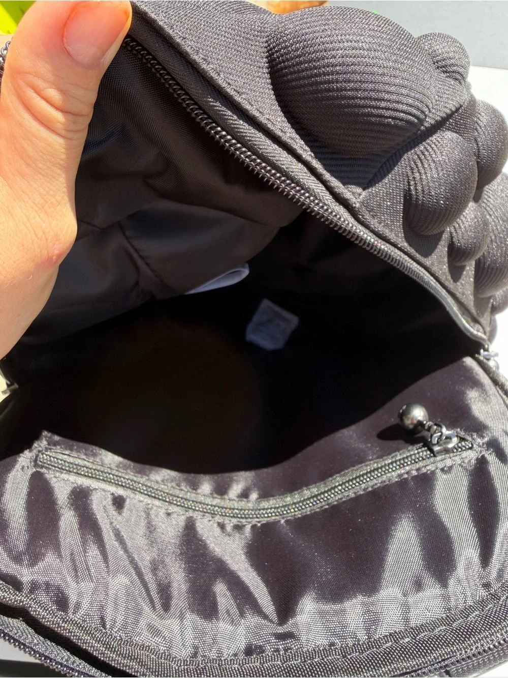 Ergonomic Black Bubble-Textured Men's Backpack