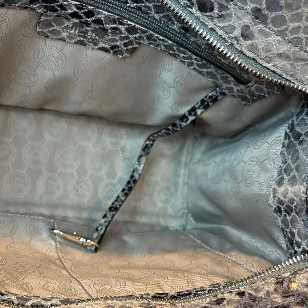 Michael Kors Purse Bag Handbag Snakeskin Selma Python Convertible Tote Satchel