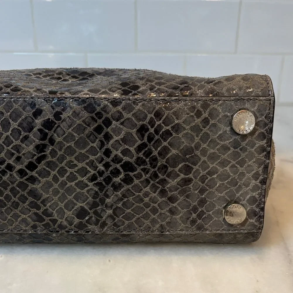 Michael Kors Purse Bag Handbag Snakeskin Selma Python Convertible Tote Satchel