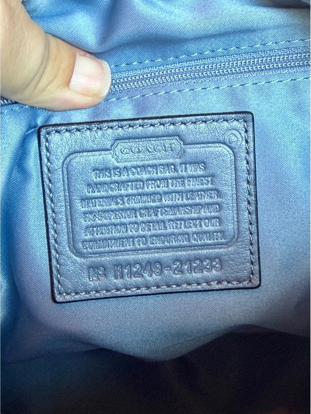 Coach 21233 Kristin Op Art Satin Satchel Crossbody Bag Blue Red Patent Leather