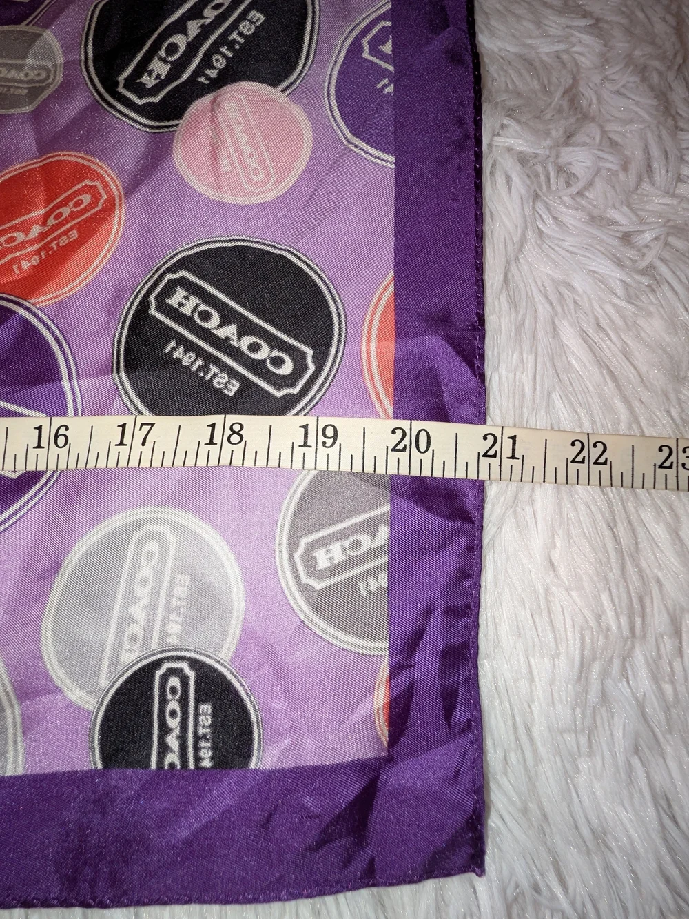 COACH Snaphead Logo Print Silk Scarf 21