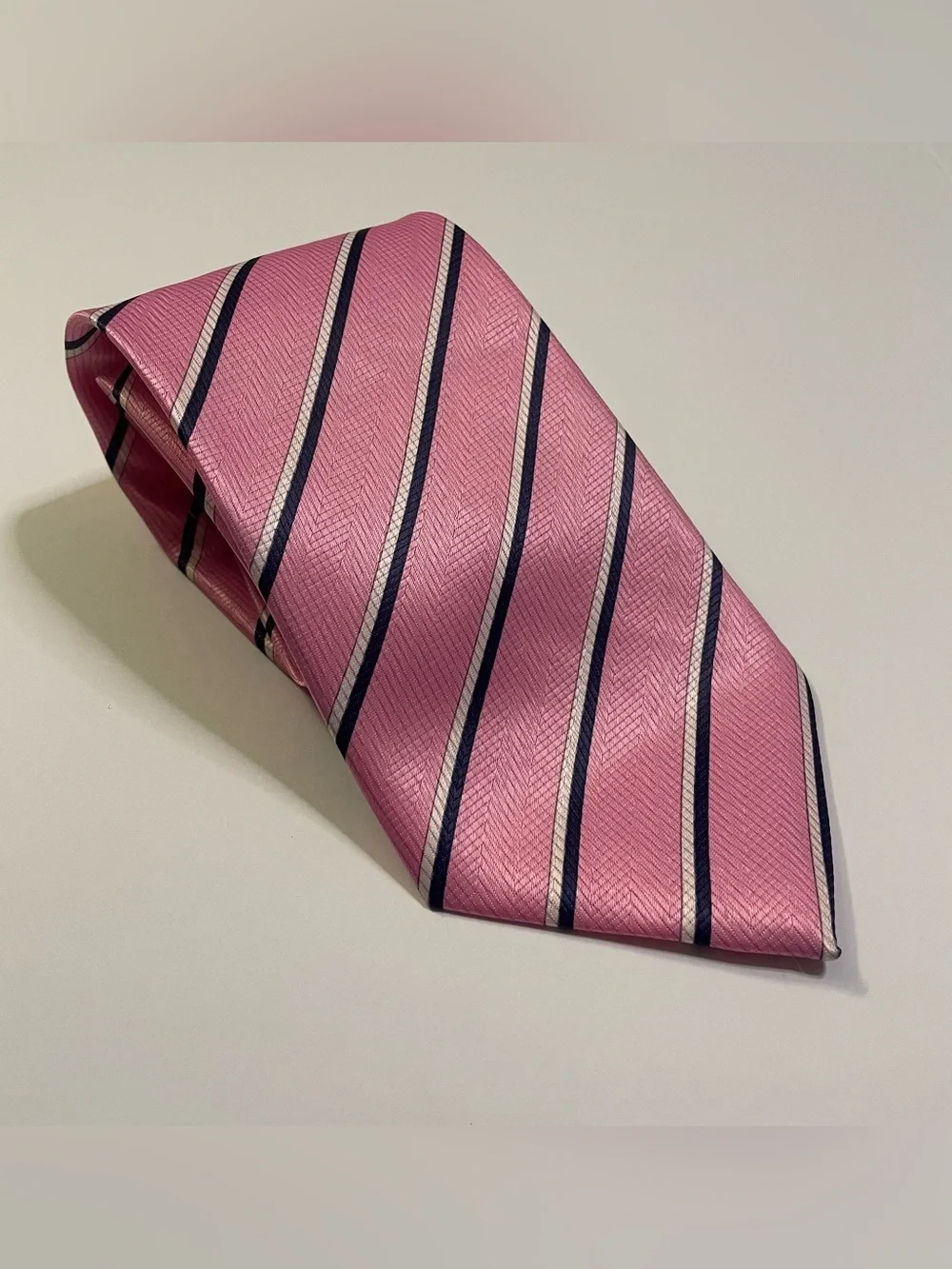 Paola Cassani Pink Striped Skinny Tie