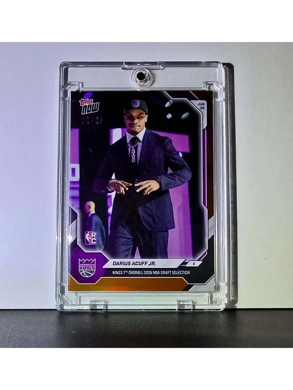 Darius Acuff Jr. Rookie 2026-27 Topps NBA Draft Night Orange Foil 02/25 Kings