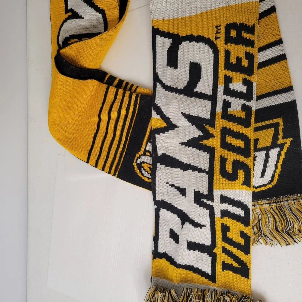 Lot of 2 VCU Rams Knit Scarves Virginia Black Gold NCAA Collegiate Fan Gear