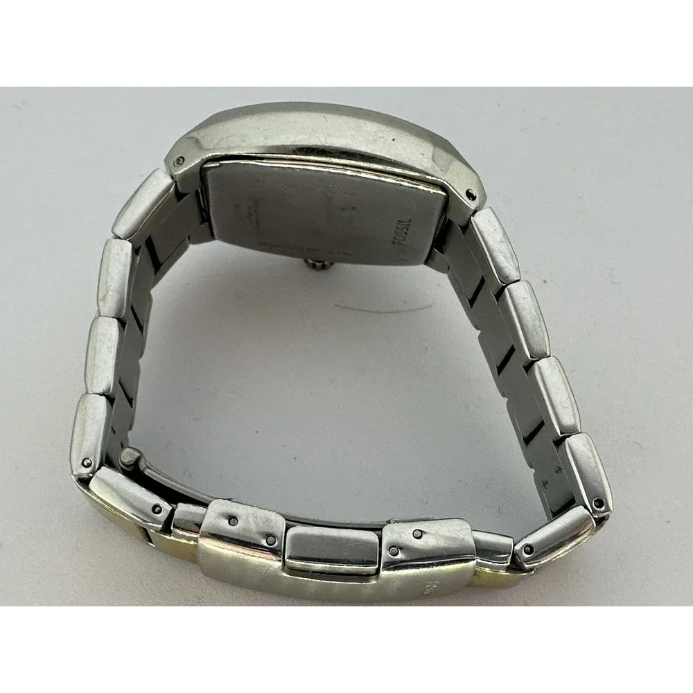 Fossil AM-4291 Two Tone Women Watch New Battery Date Display 6