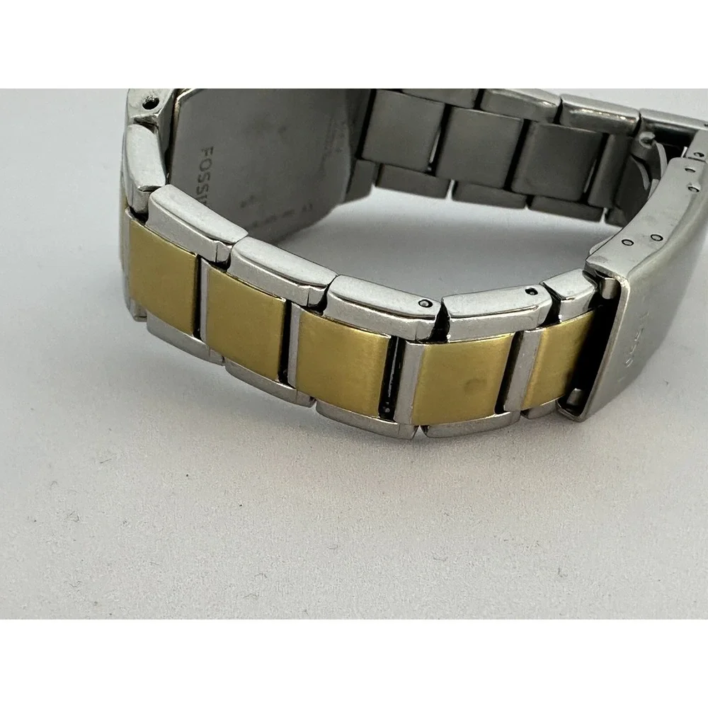 Fossil AM-4291 Two Tone Women Watch New Battery Date Display 6