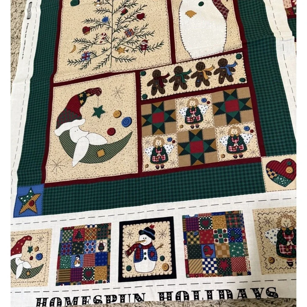 Cranston Homespun Holidays Christmas Cut Sew Fabric Panel Stockings Quilt