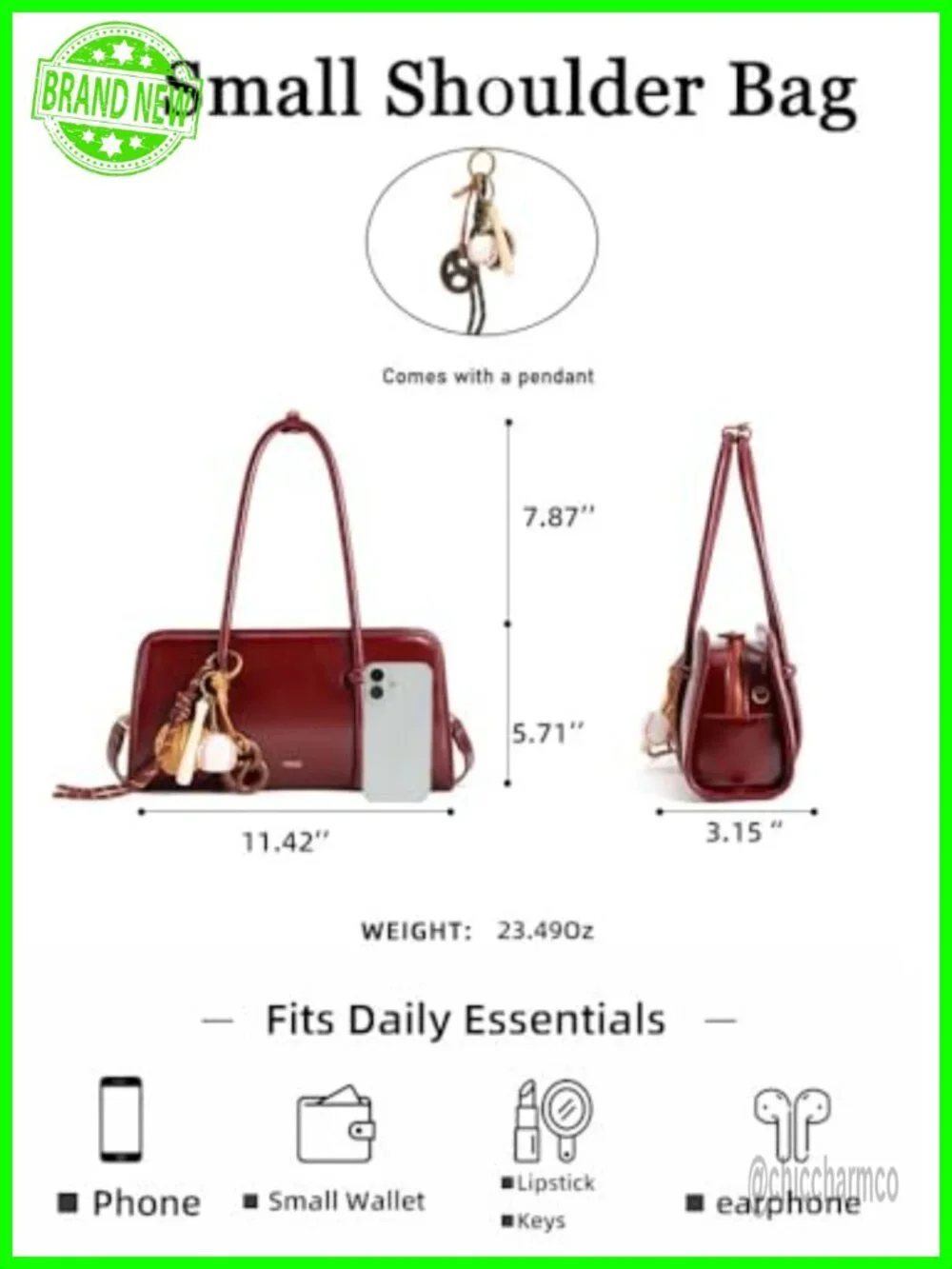 N/A structured burgundy