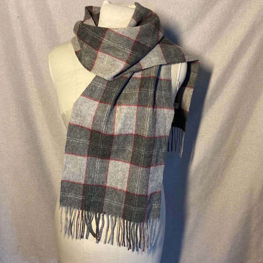 - WAIKI Tassel Detailed Plaid Men's Scarf, New. 100% wool