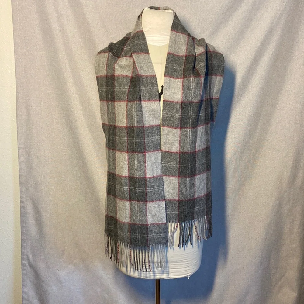 - WAIKI Tassel Detailed Plaid Men's Scarf, New. 100% wool