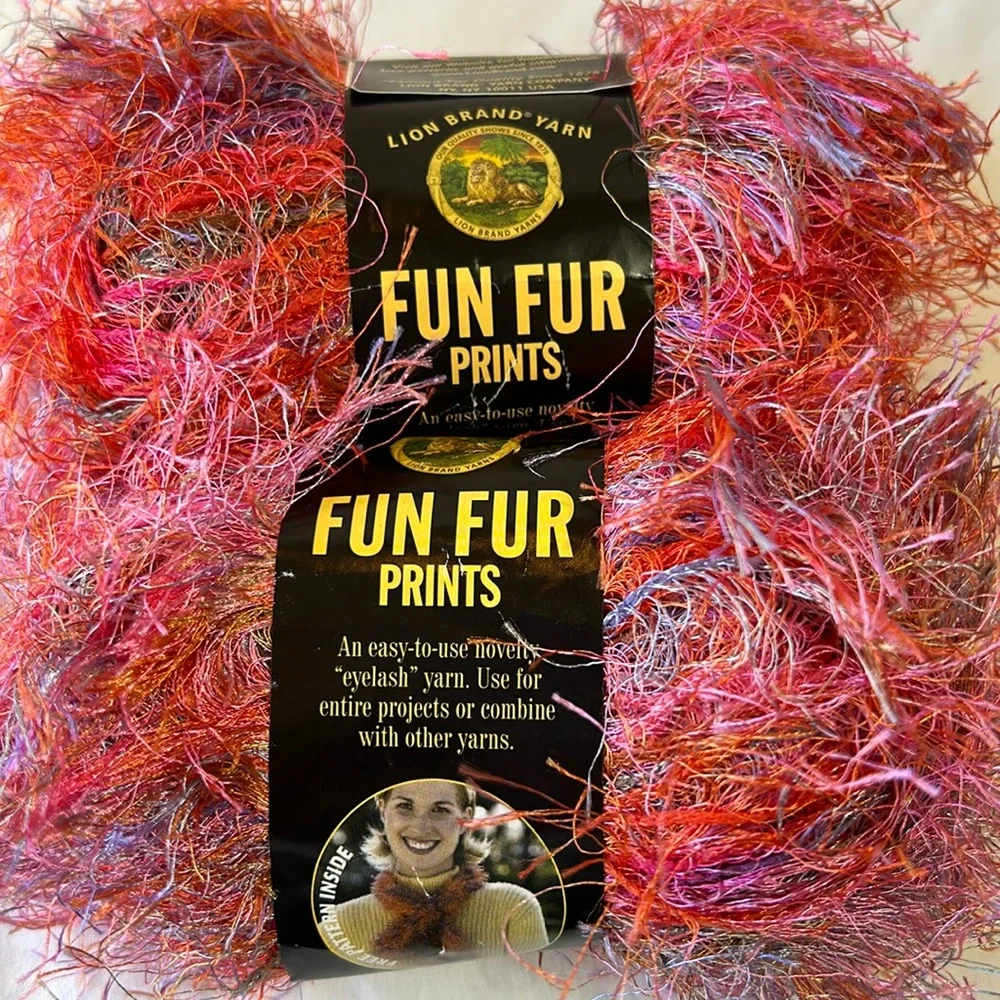 New Lion Brand Fun Fur Eyelash Yarn 2 Skeins