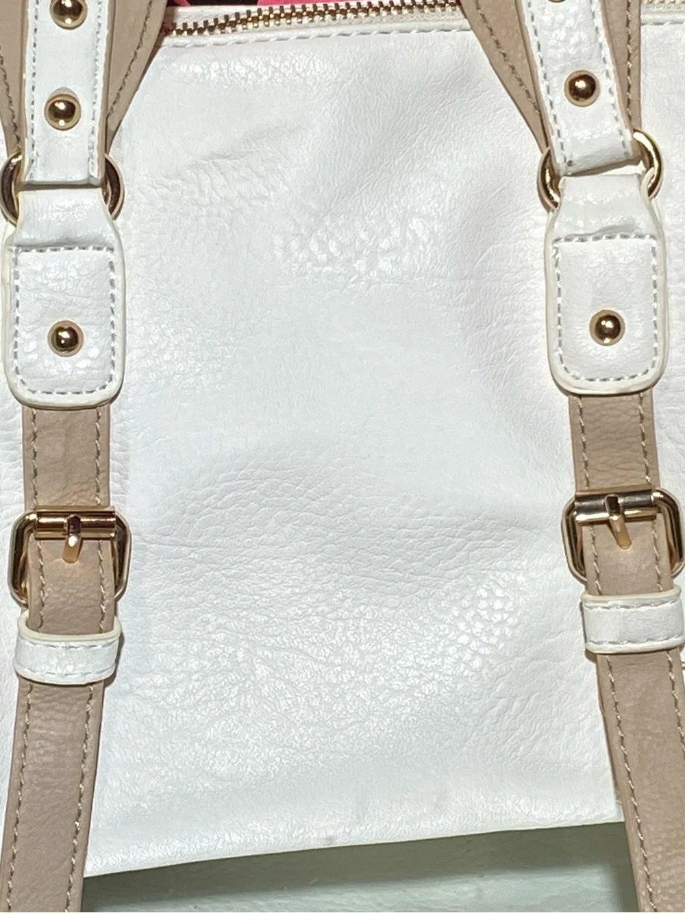 Charming Charlie Mint Green, White & Tan Satchel
