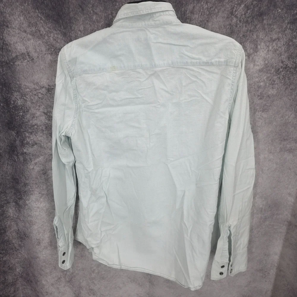 Banana Republic‎ Western Shirt Mens Large White Pearl Snap Cowboy Rodeo Rancher*