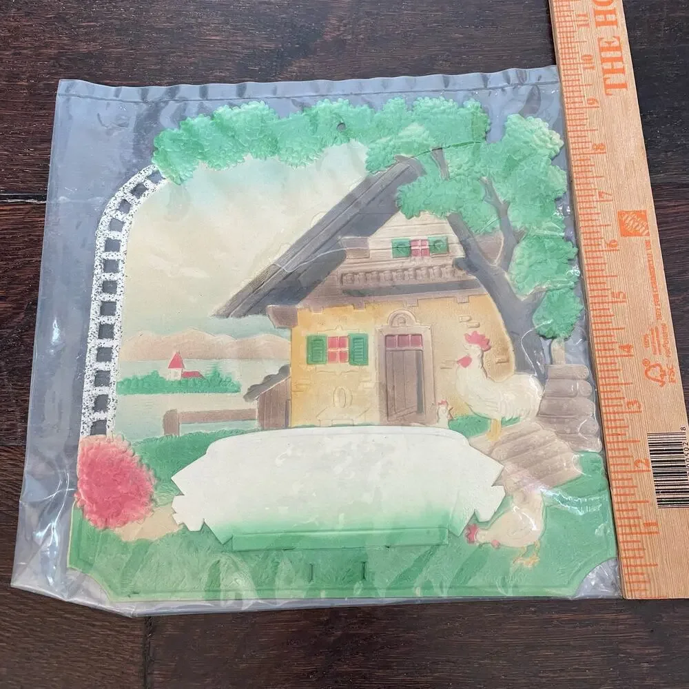 Vintage German Die Cut Embossed Calendar Topper Wall Art 1950s Advertising