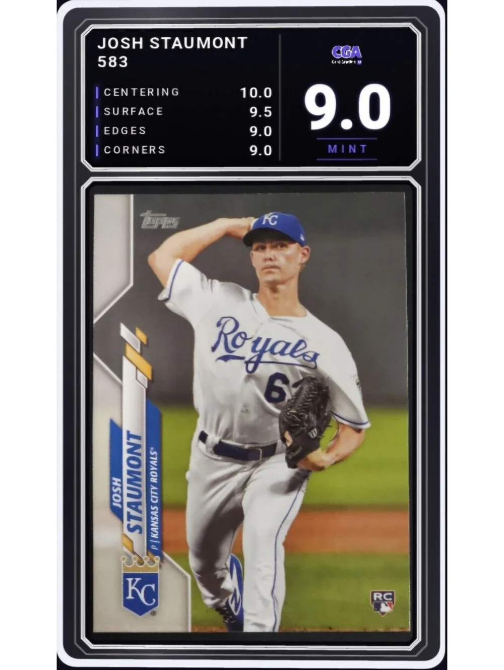 2020 Topps #583 Josh Staumont RC Kansas City Royals MLB - CGA 9.0 Digital Grade