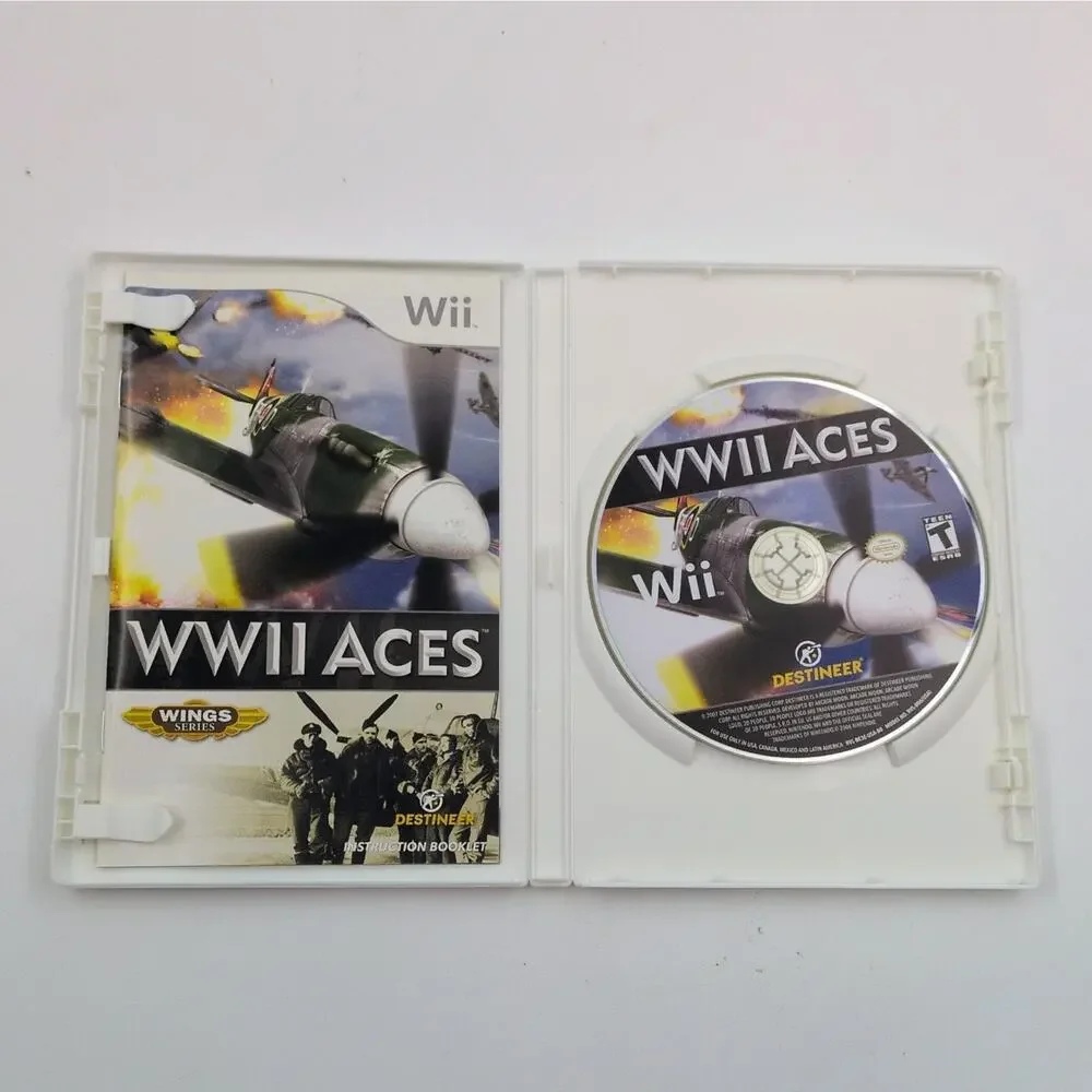 WWII Aces Nintendo Wii Video Game Flight Combat Multiplayer Tested Wings Series