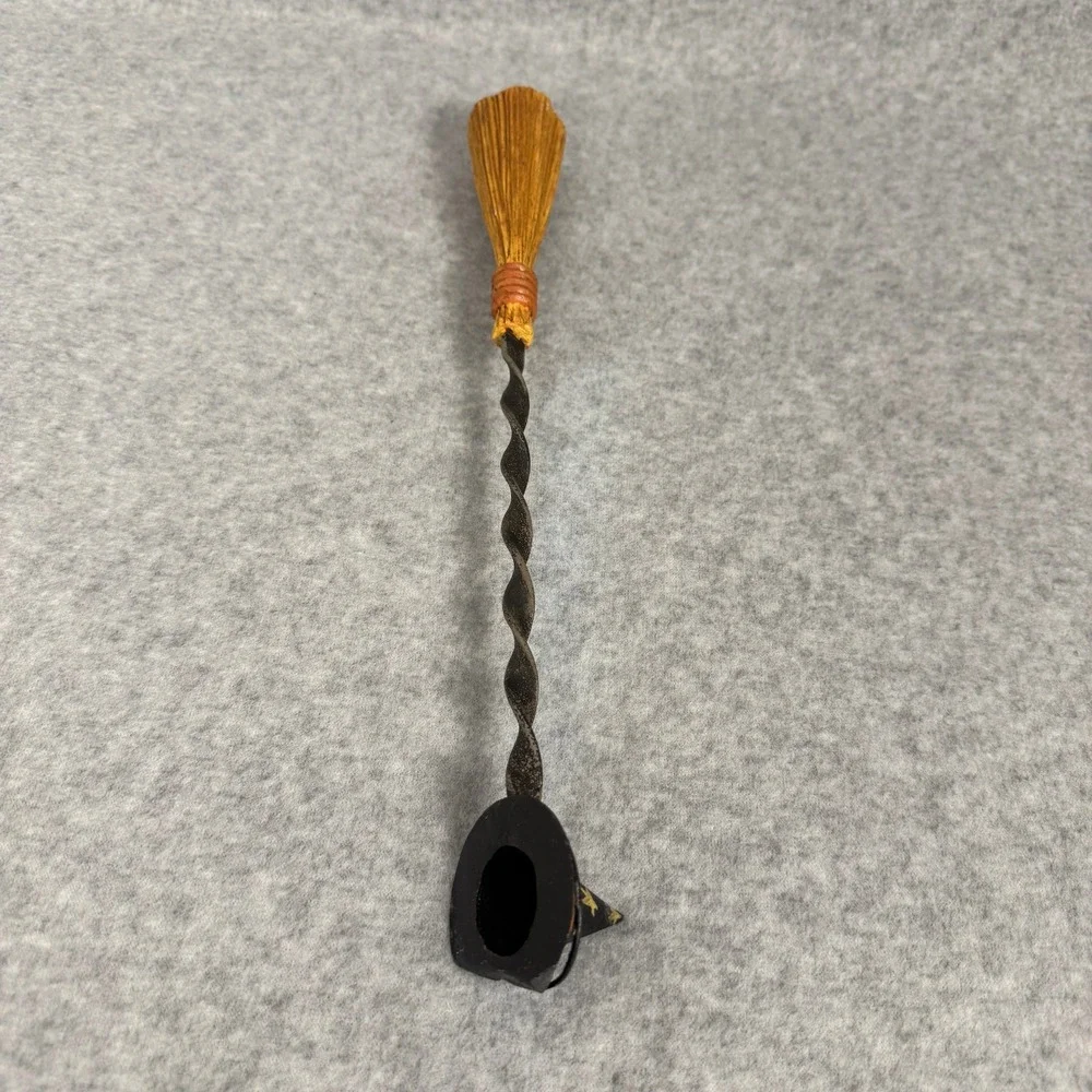 Vintage Midwest of Cannon Falls Halloween Witch Broom Pewter Candle Snuffer Rare
