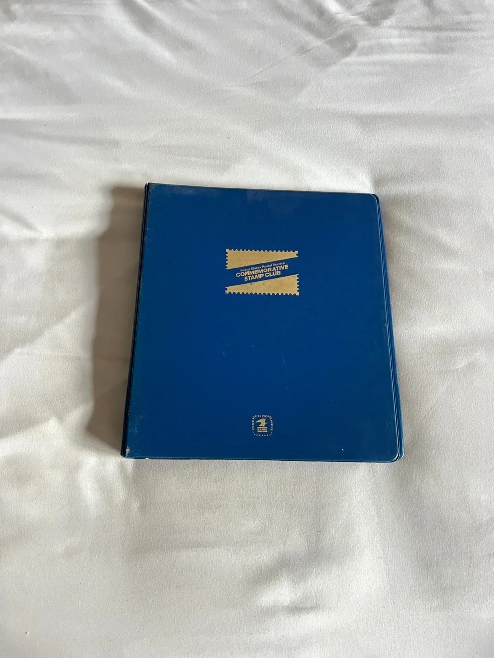 USPS Commemorative Stamp Club 3 Ring Binder Blue Vintage Postal Album 11.5x10