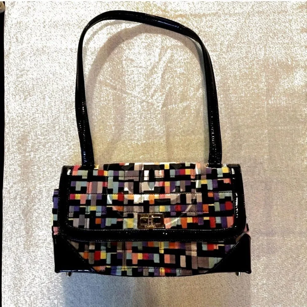 CHANEL Multicolor Mademoiselle Velvet Shoulder Bag, Patent Trim & CC Turn-Lock