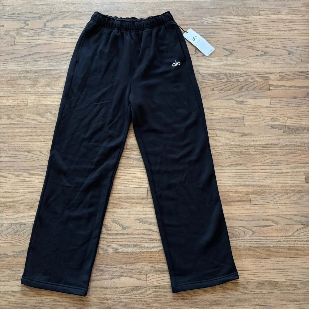 Alo Yoga Accolade Straight Leg Sweatpant Black U5012RG Womens Size S NEW