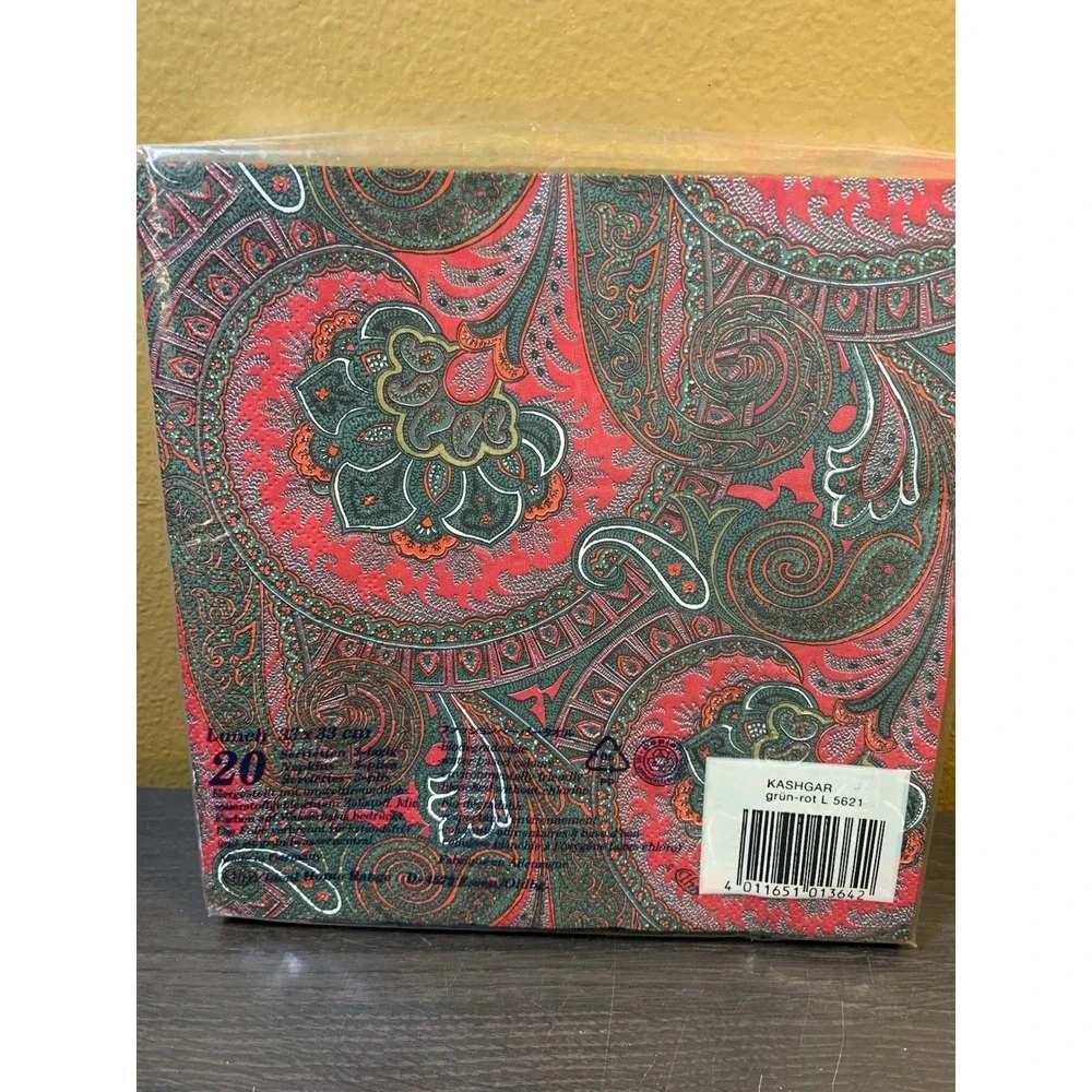 Vintage Hallmark Beverage Size‎ & IHR Lunch Napkins Floral Red Colorful Set
