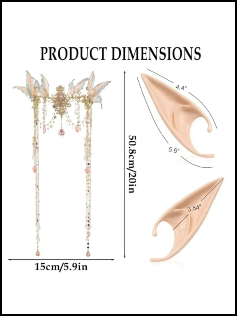 Fairy Crown Butterfly Headband Elf Ears Cosplay Costume