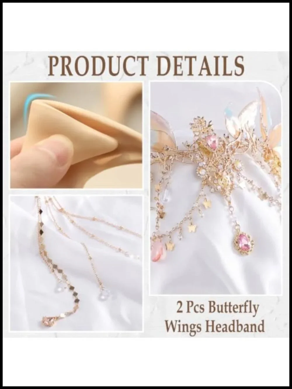 Fairy Crown Butterfly Headband Elf Ears Cosplay Costume