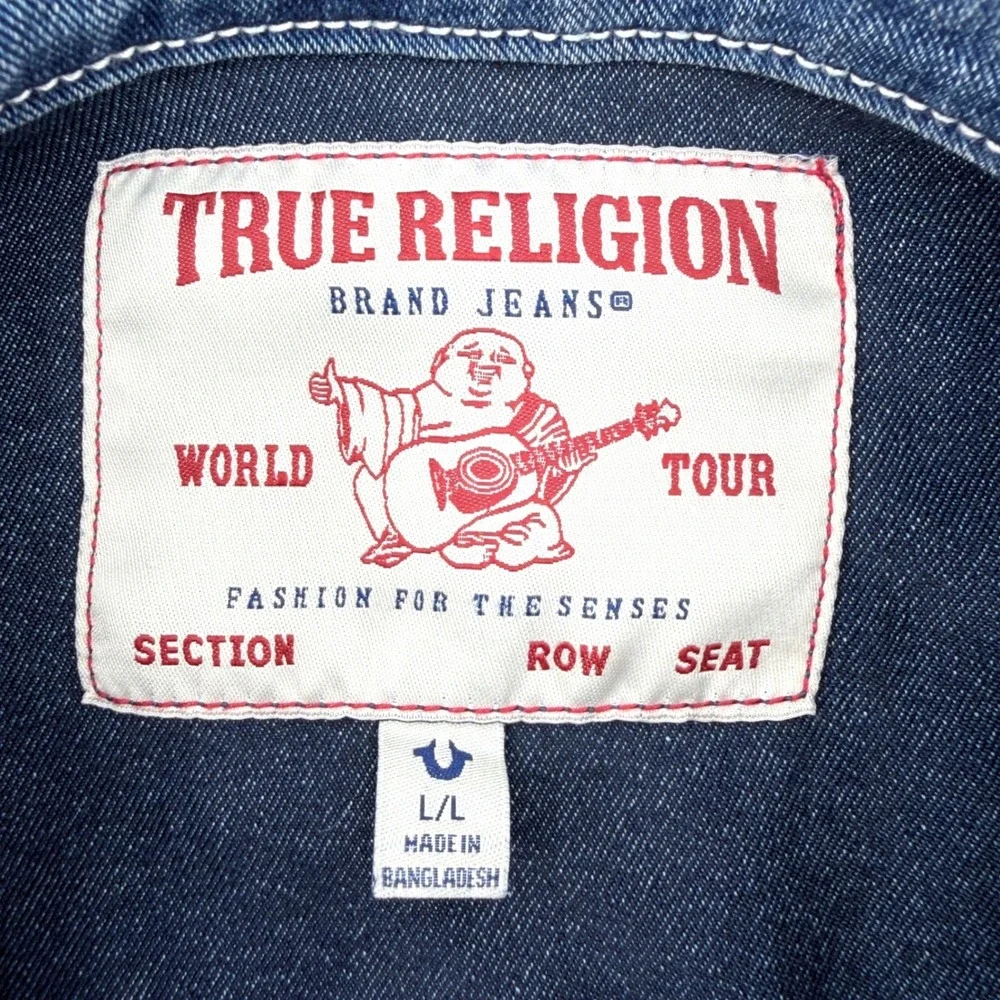 True Religion button size