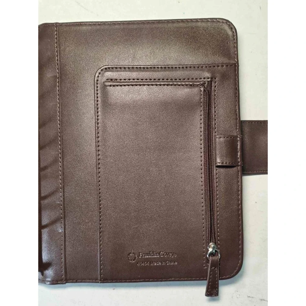 Franklin Covey Planner Organizer 7‎ Rings Binder Brown Tan Yellow Geometric Rare