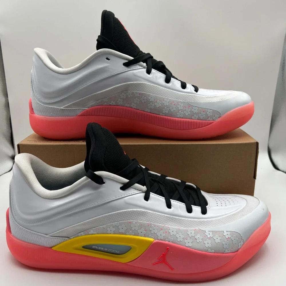 Jordan Zion 3 Basketball Shoes Mens 14 White Pink‎ Yellow Floral Low Top Sneaker