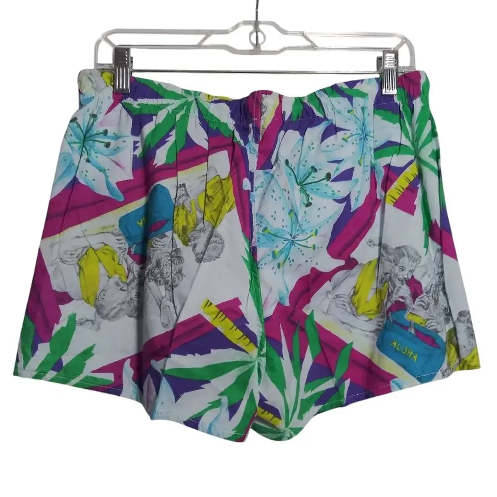 Vintage SCORPIO Hawaiian Novelty Pull On Swim Shorts Vacation Size XL