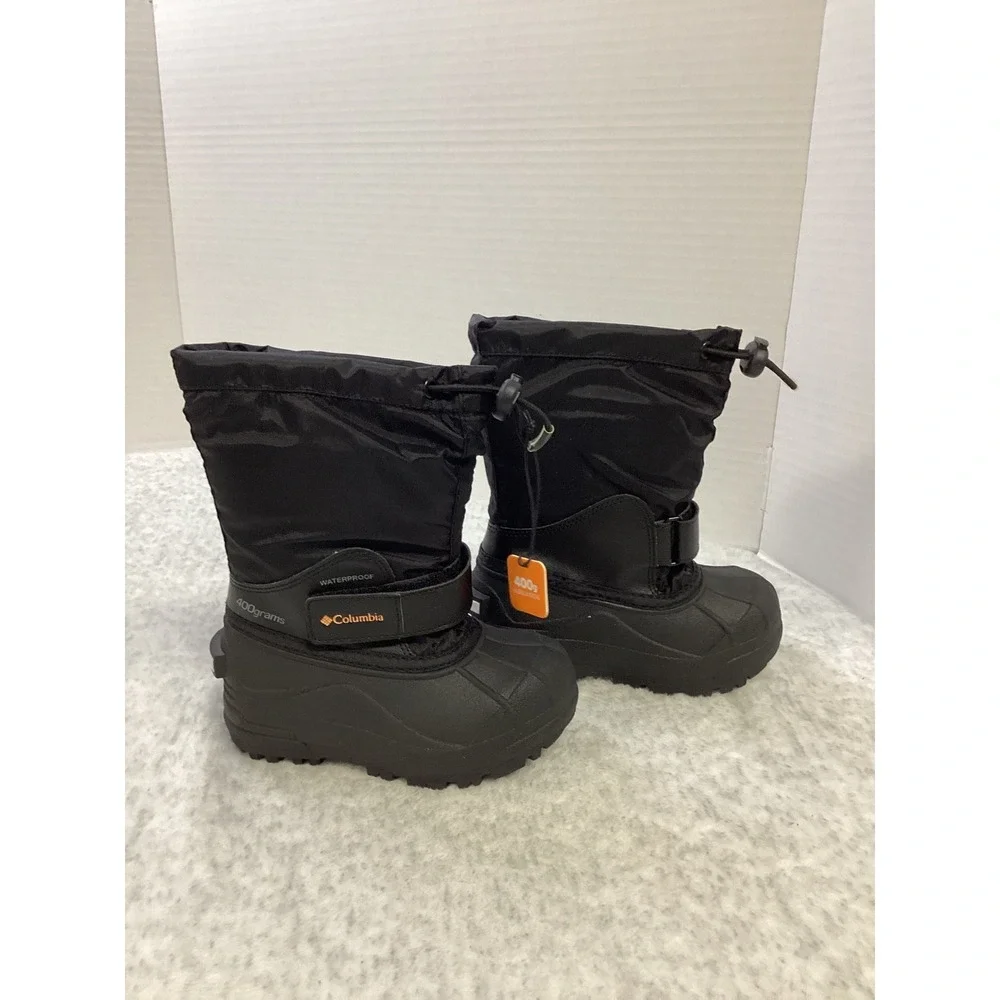 Columbia Childrens Powderbug Forty Snow Boot Black Orange 400g Waterproof Size 9