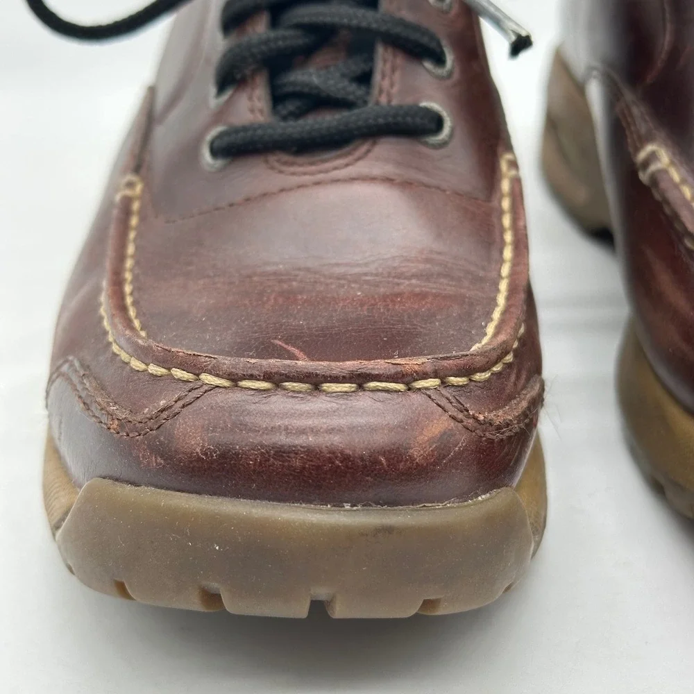 Eastland 3979 Mens Size 8M Burgundy‎ Leather Moc Toe Oxford Air Cushion Shoes