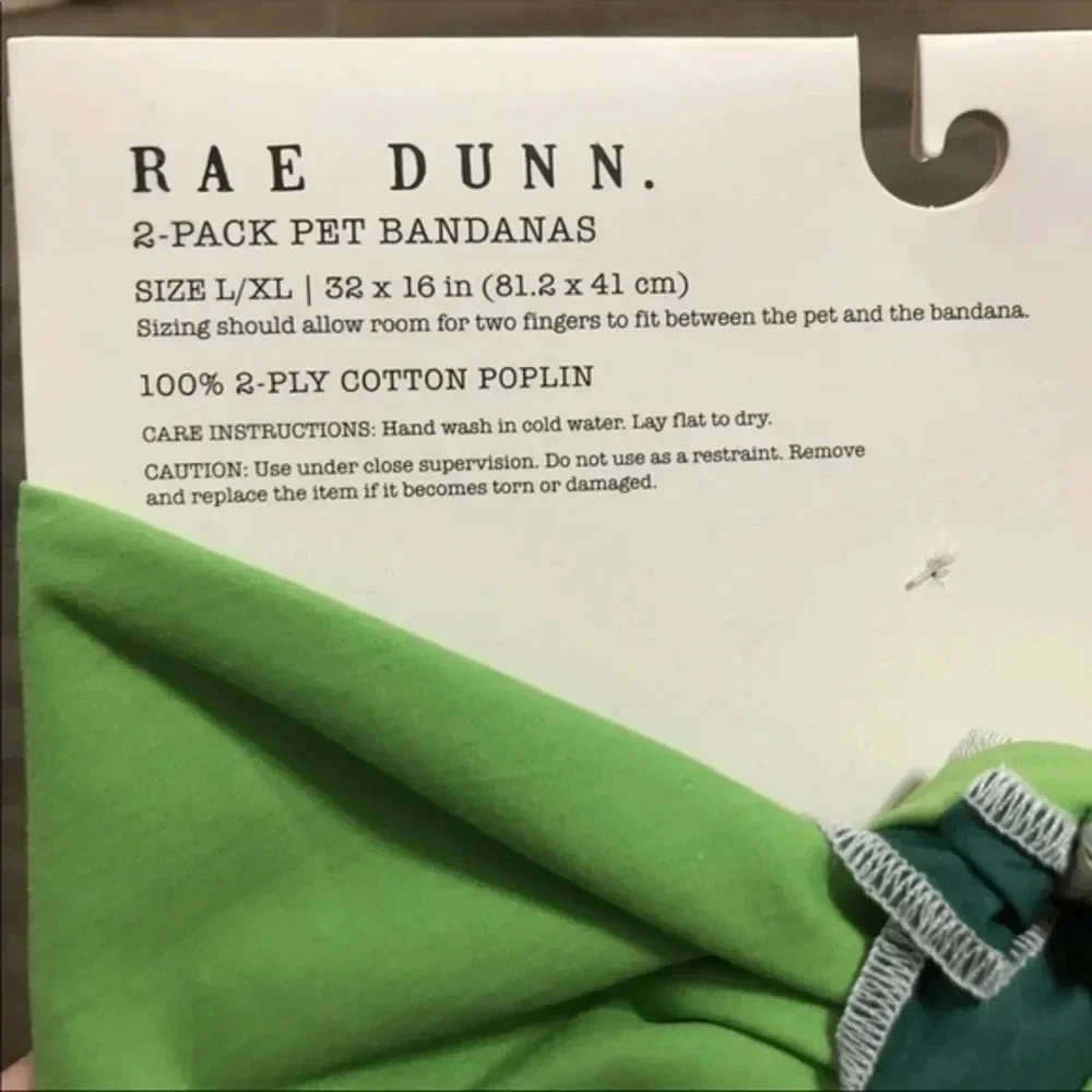 NWT Rae dunn 2pk dog bandanas l/xl
