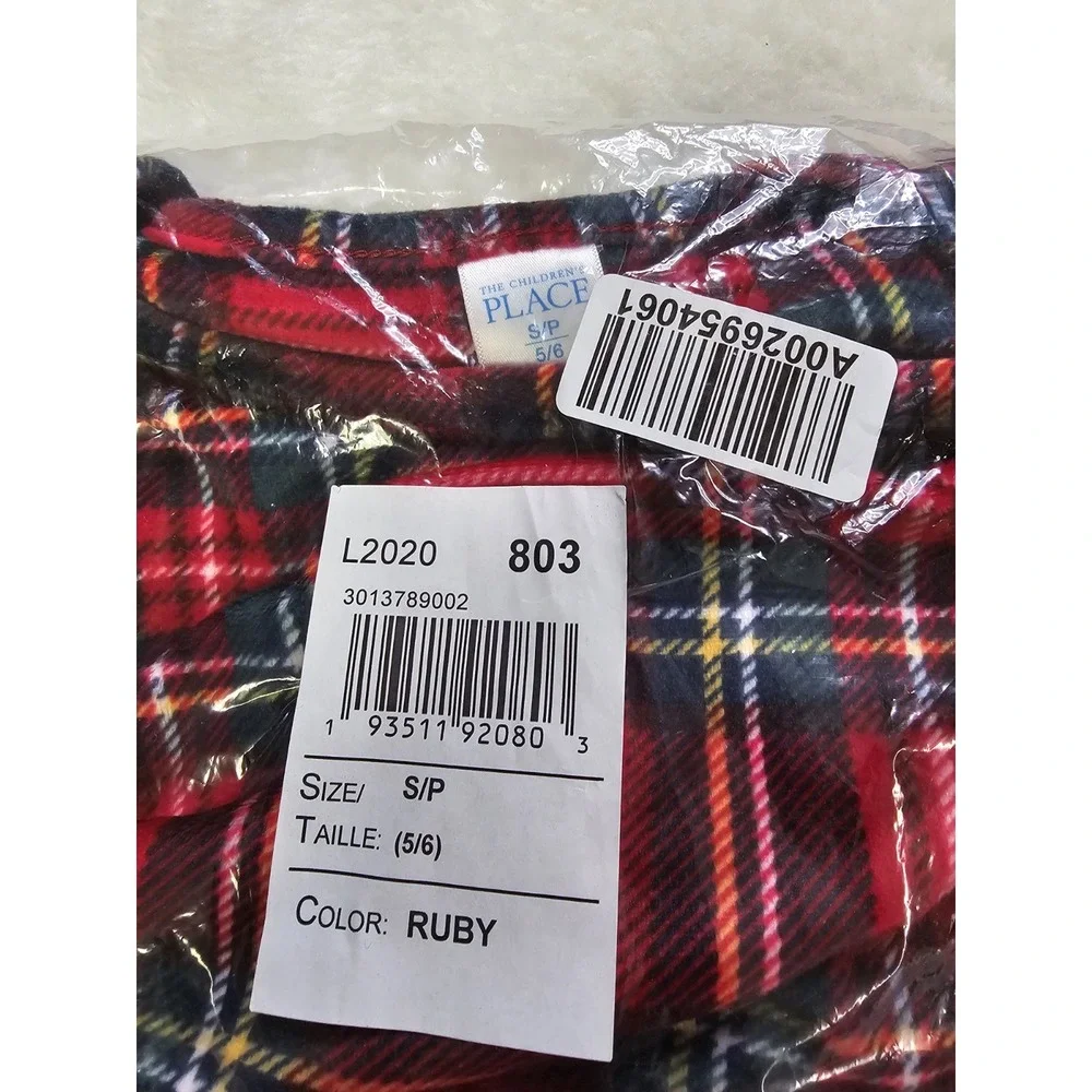 The Children's Place Girls Casual Holiday Christmas Plaid Dress Size 5/6 NWT NEW