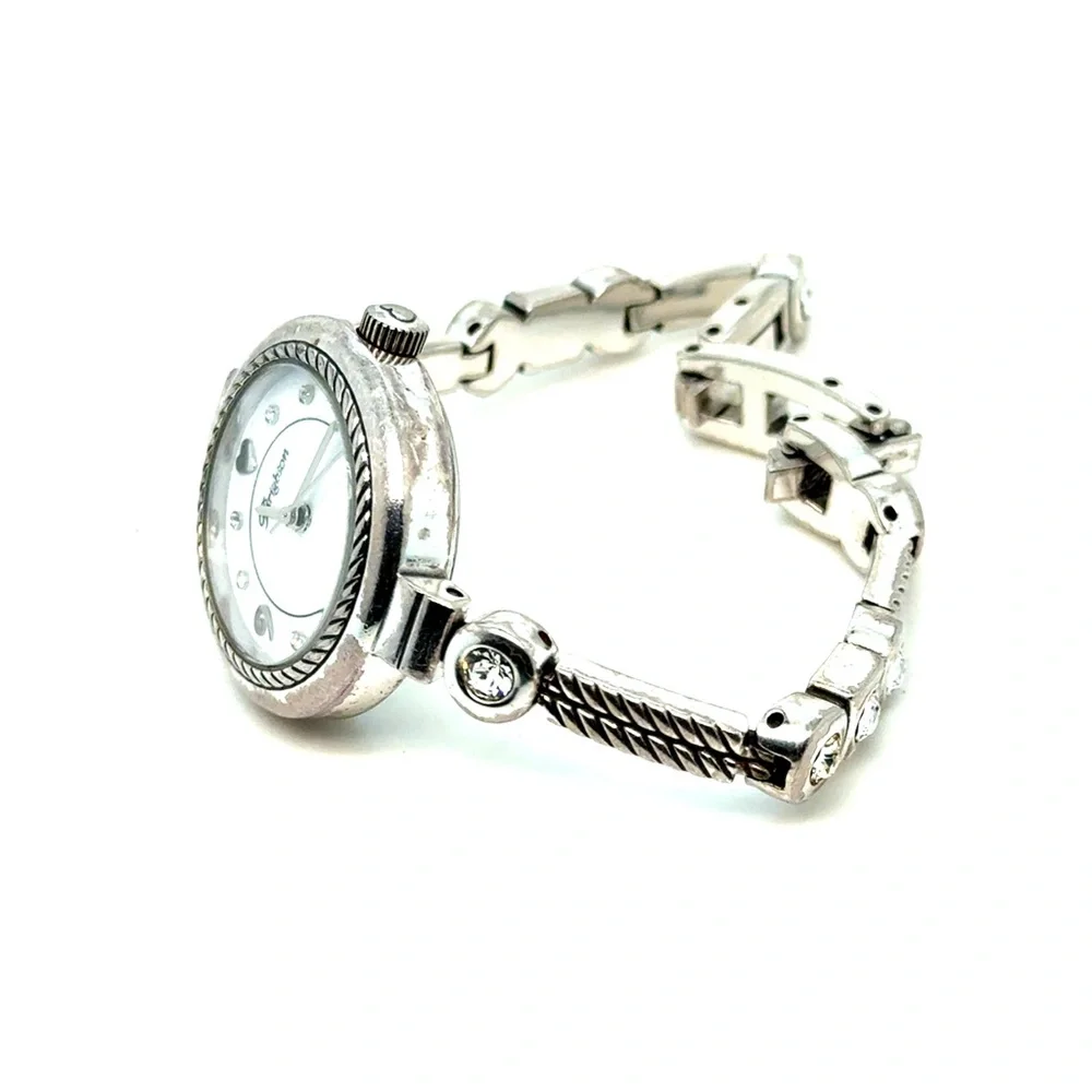 Brighton‎ Silver-Tone Women's Bracelet Watch with White Dial