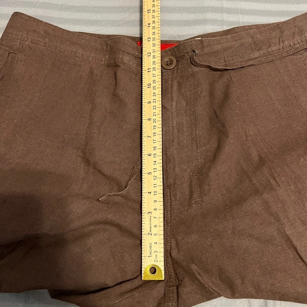 Vintage Guess Jeans Brown Linen Cargo Pants Size 36 Gorp Streetwear Y2K Made USA