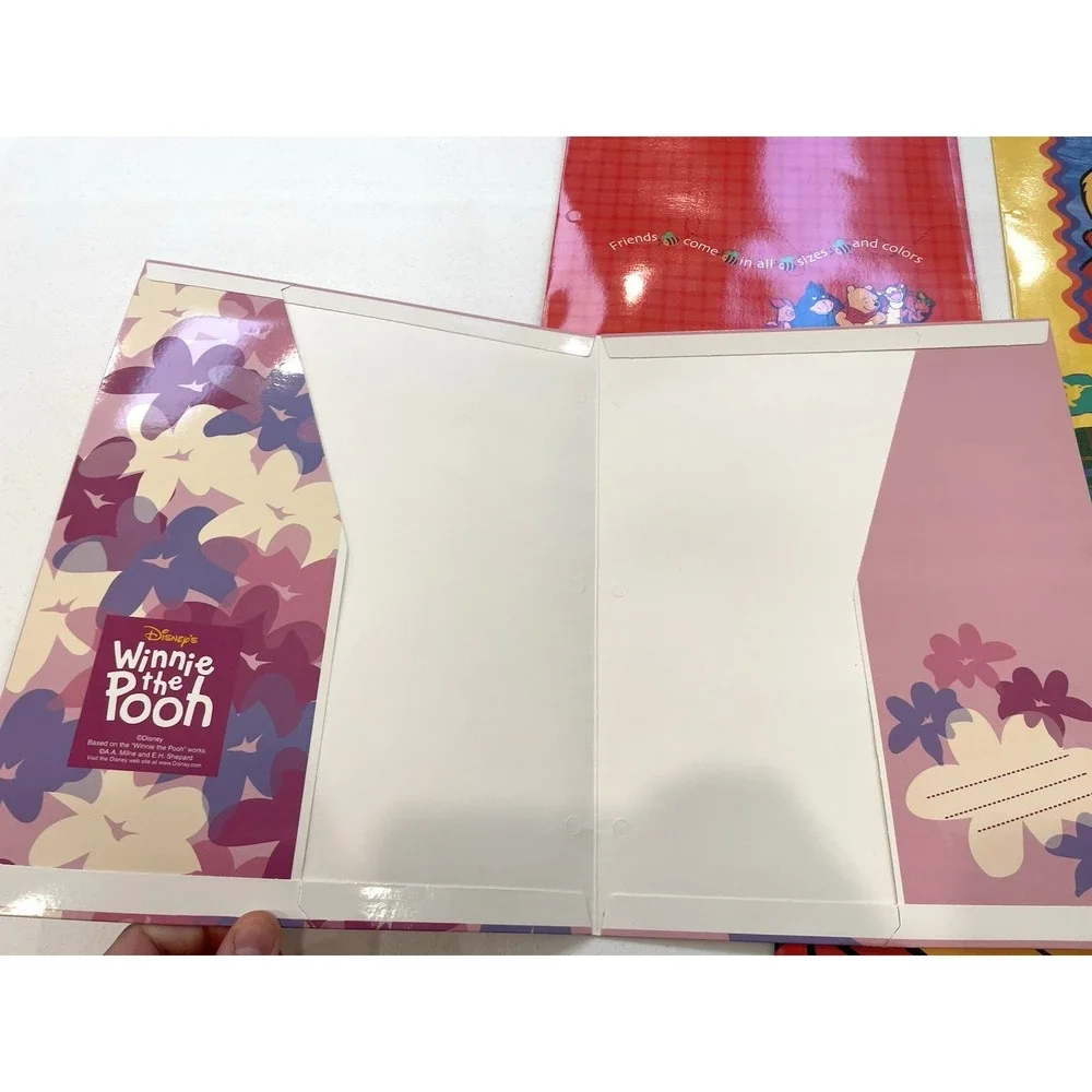 Vintage Pen Tab Disney Winnie The Pooh School Folder Lot of 13 Piglet Tigger Y2K