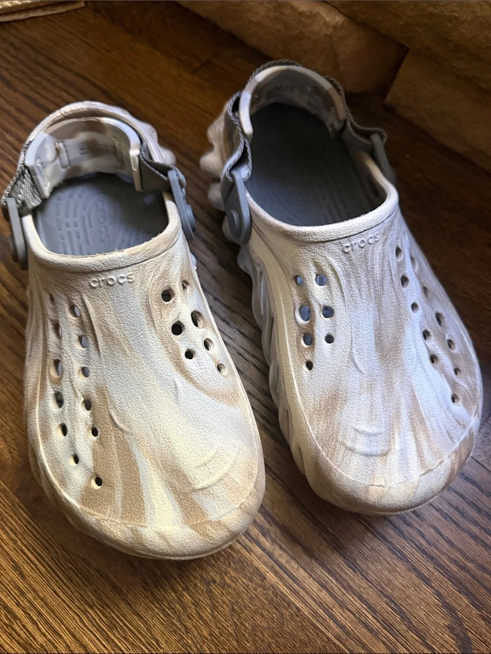 Crocs Kids' Beige Marbled Classic Clog