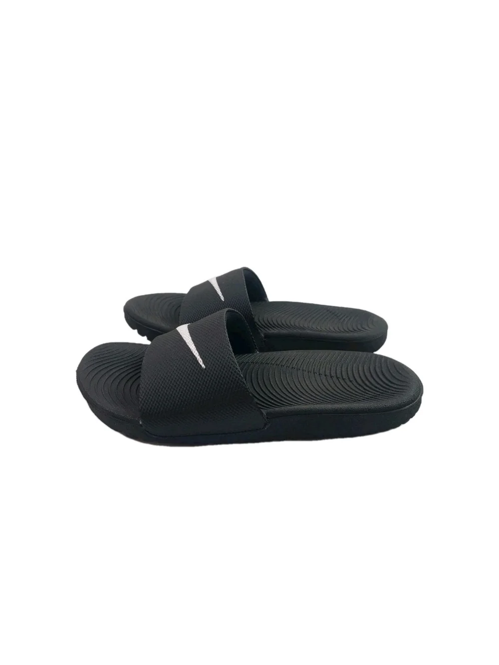Nike Black Slide Sandals with White Swoosh - Kids Size 13c