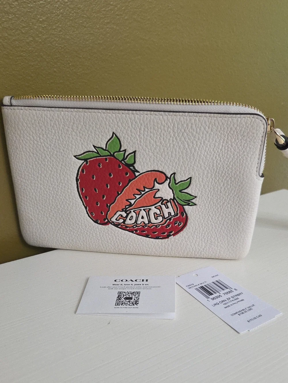 Coach white leather